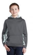 Sport-Tek� Youth Sport-Wick� CamoHex Fleece Colorblock Hooded Pullover